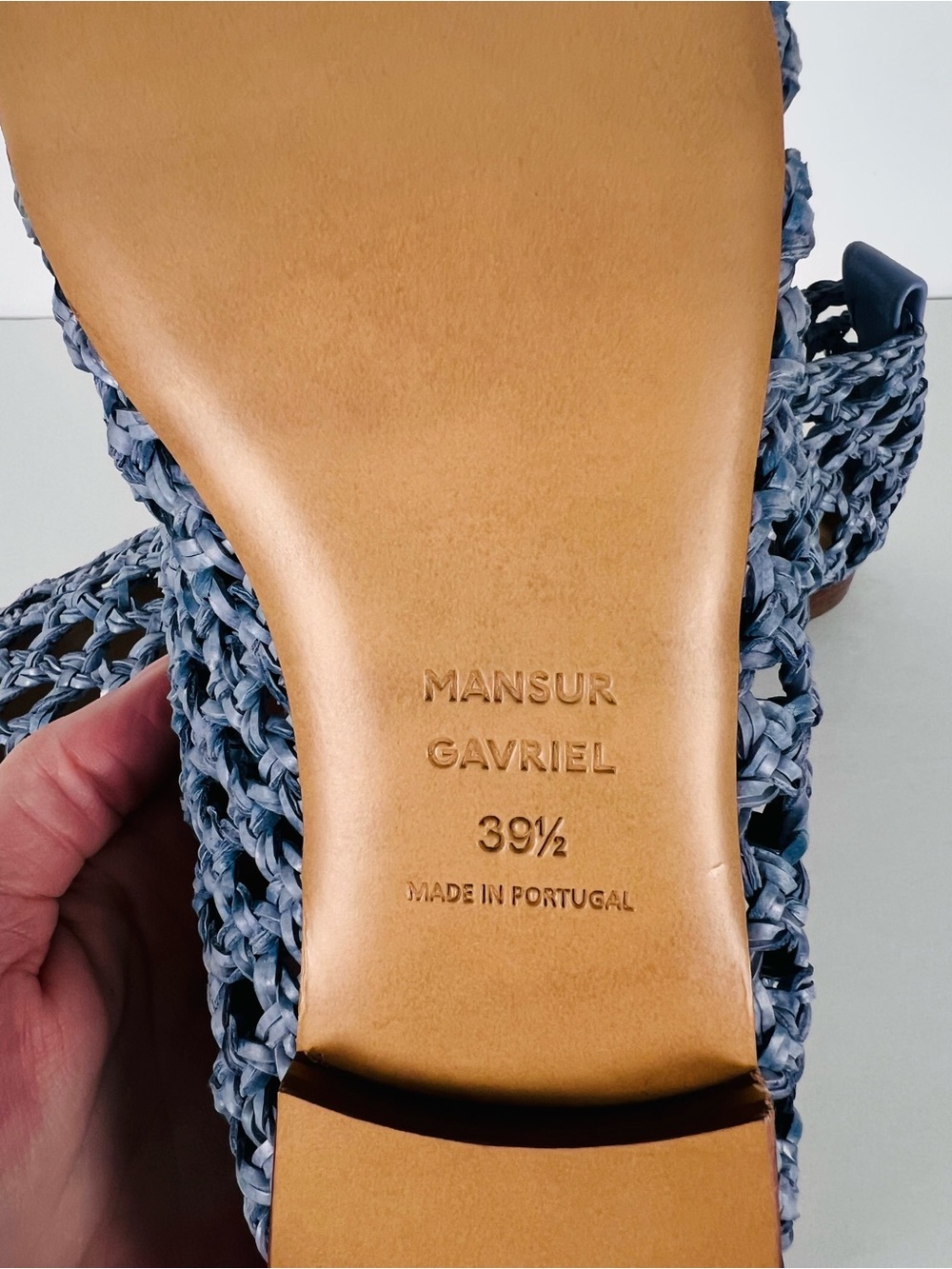 Mansur Gavriel Woven Ballerina Slip-On Ballet Flats in Blue Size 39.5 - Picture 10 of 12